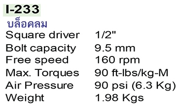 MARATRON เครื่องมือลมคุณภาพสูง รุ่น I-233