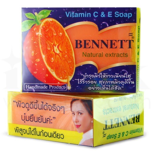 (12 ก้อน/แพค) Bennett Vitamin C & E Soap เบนเนท สบู่ วิตามิน อี สูตร เพิ่ม วิตามิน ซี