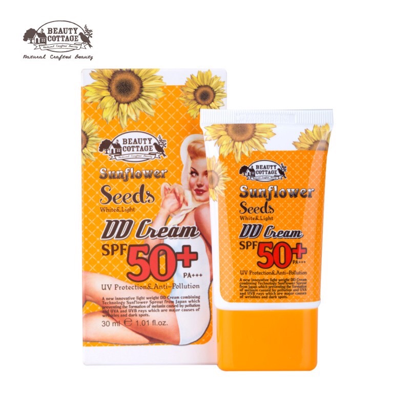 BEAUTY COTTAGE SUNFLOWER SEEDS WHITE&LIGHT DD CREAM SPF50+ PA+++ 30g ดีดีครีม รองพื้นผสมกันแดด