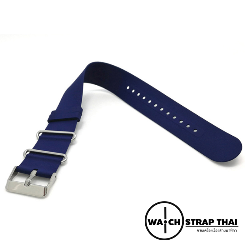 สายนาฬิกายางนาโต้ Nato Ruber Watch Strap Blue สายนาฬิกายางนาโต้สีน้ำเงิน มีขนาด 20,22 mm