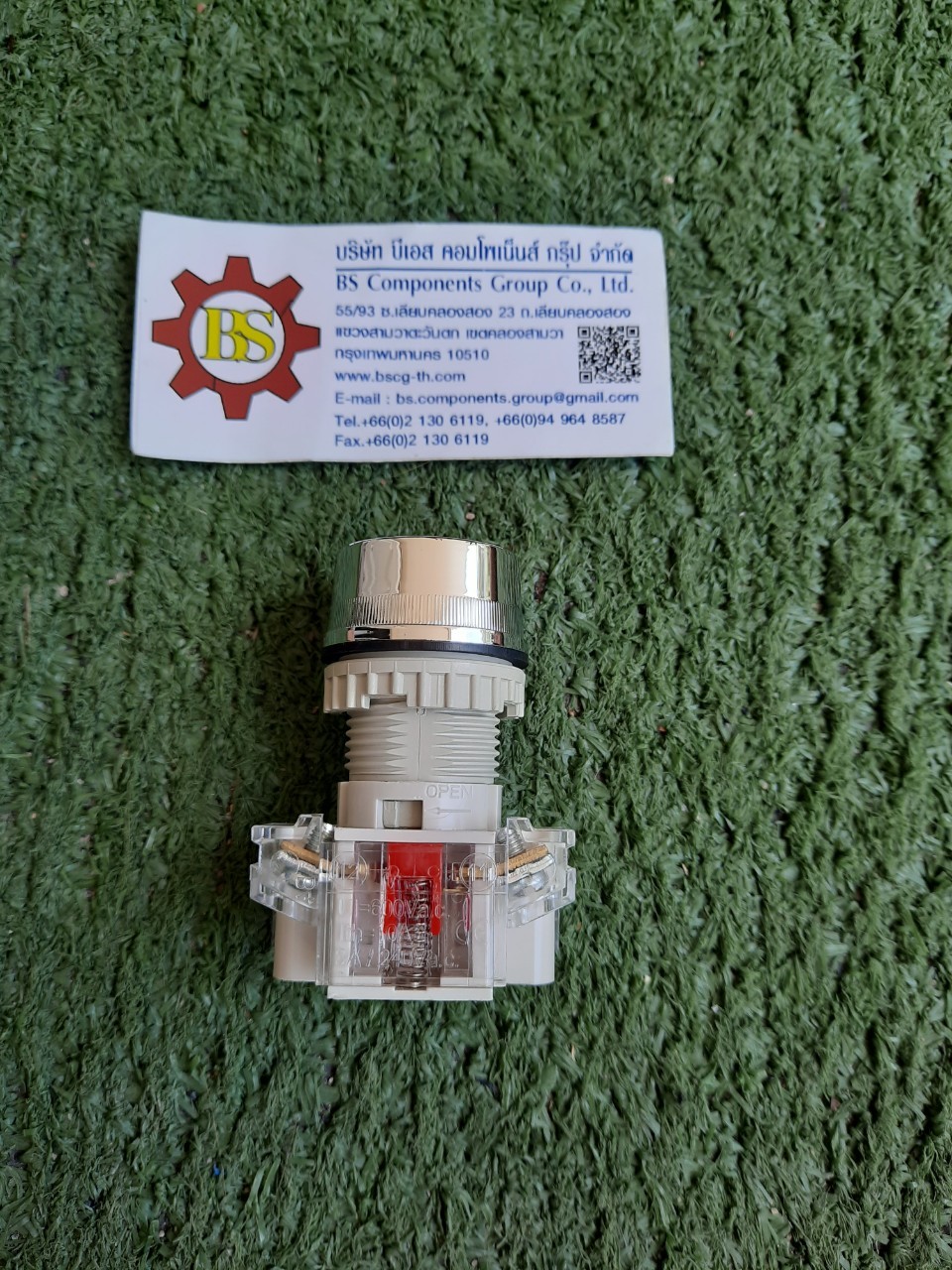 TEND :สวิทช์กดหัวเรียบ 22/25mm T2BFRG-1C -Green