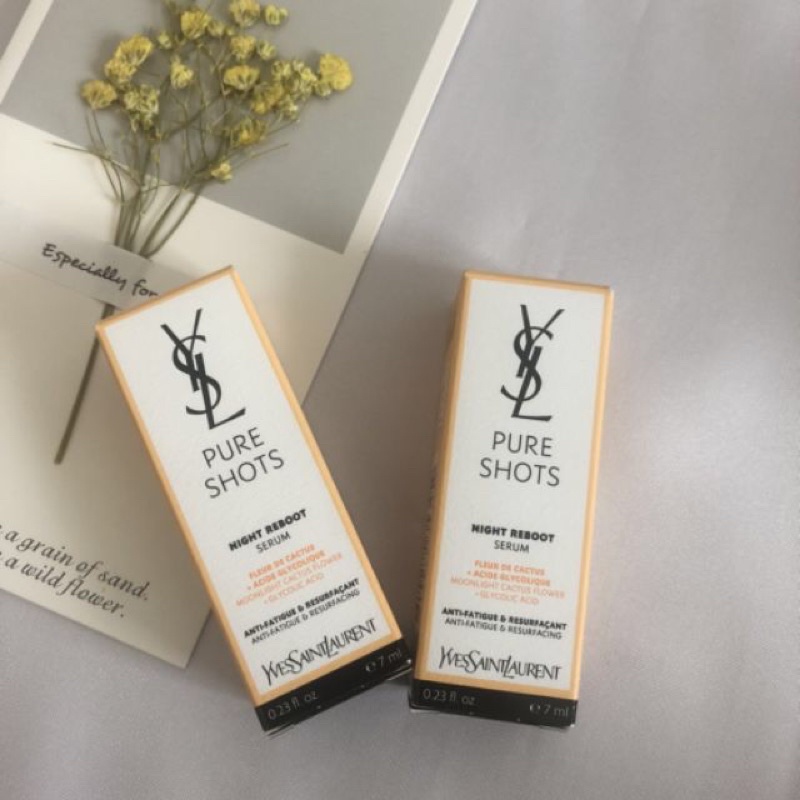 YSL Pure Shots Night Reboot Serum ขนาดทดลอง 7 ml. เซรั่มฟื้นบำรุงผิว
