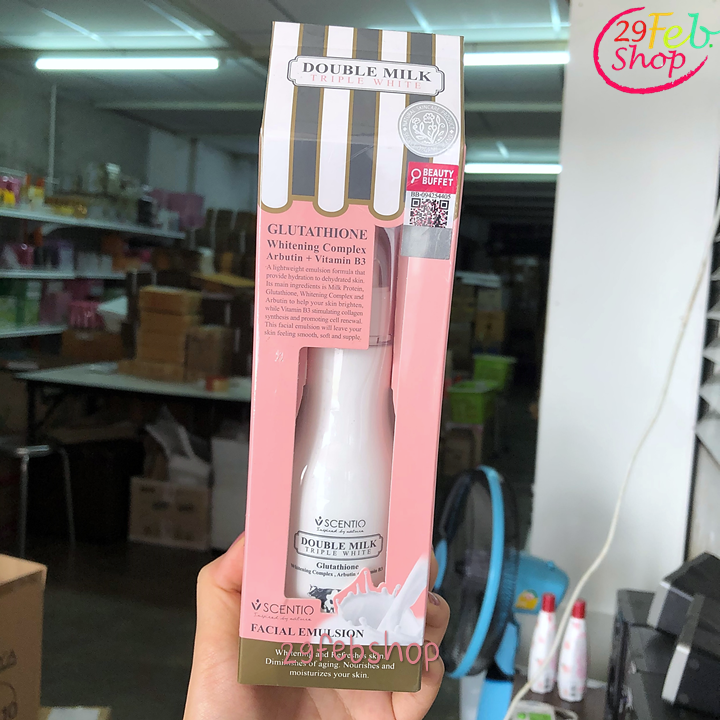 Scentio Facial Emulsion Double Milk 150ml อิมัลชั่นบำรุงผิวหน้า เซนทิโอ