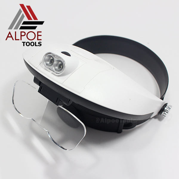 แว่นขยายแบบหมวกสวม มีไฟ เปลี่ยนเลนท์ได้ รุ่น MG81001-G