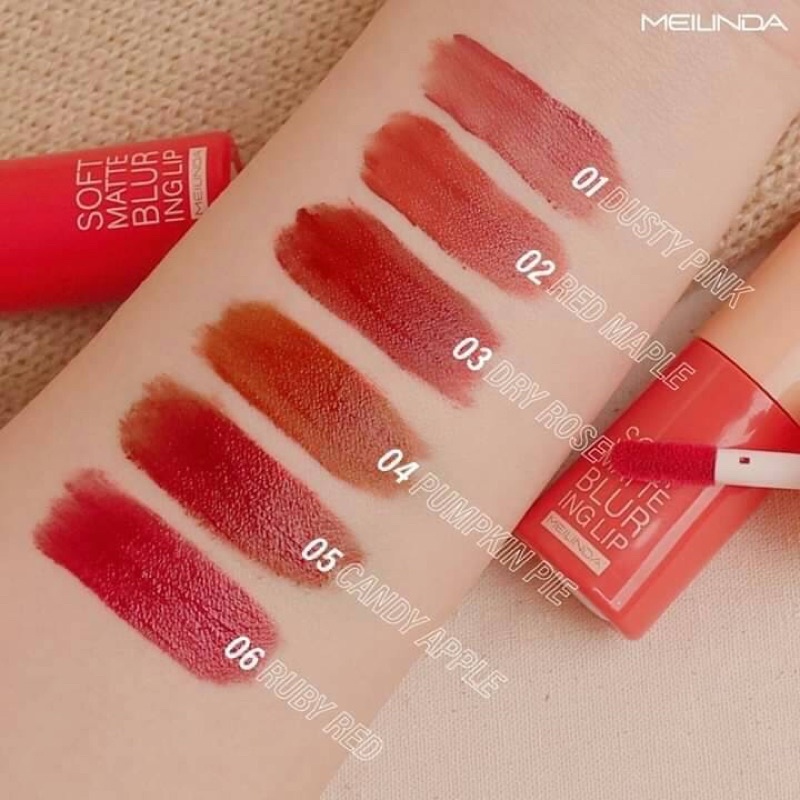 MEILINDA Soft Matte Bluring Lip 3.5g #MC2063 ลิปซอฟแมทเนื้อนุ่มลื่น