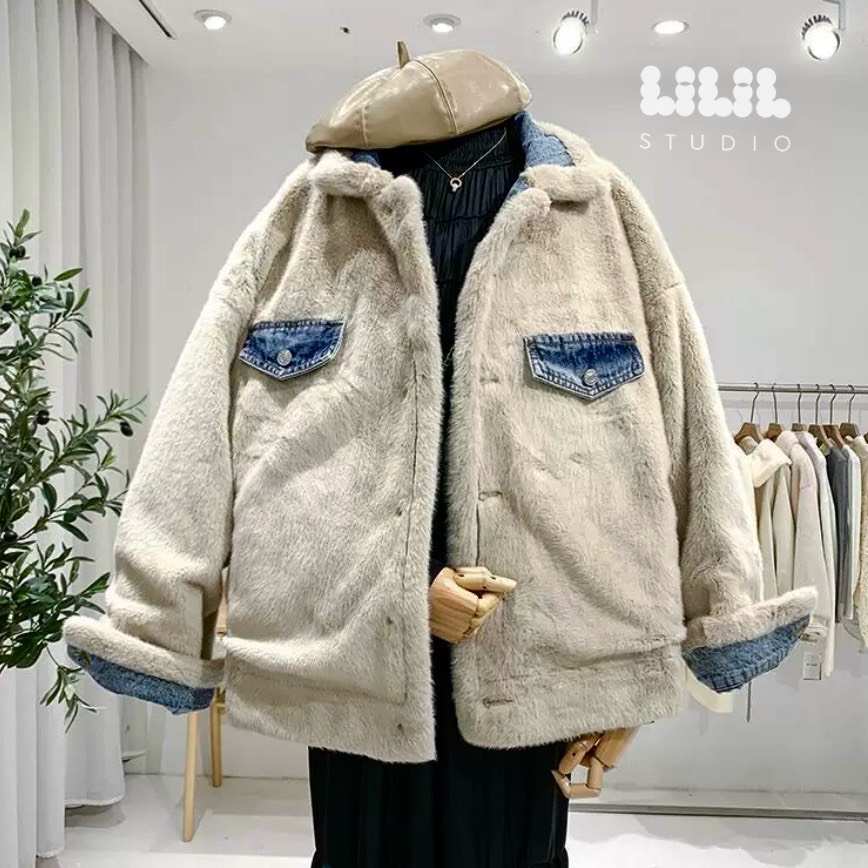 เสื้อแจ็คเก็ตยีนส์ด้านในขนนุ่มดีสุดอุ่นสุดใส่ได้2ด้านเก๋ๆ กระเป๋าข้างมืออุ่นด้วย พร้อมส่งเลยค่ะ