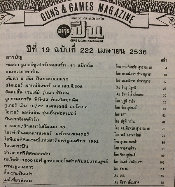 อาวุธปืน ปีที่ 19 ฉบับที่ 222 เมษายน 2536