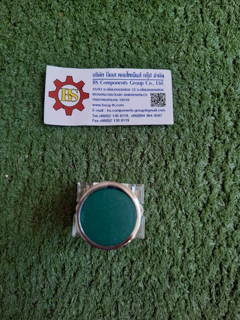 TEND :สวิทช์กดหัวเรียบ 22/25mm T2BFRG-1C -Green