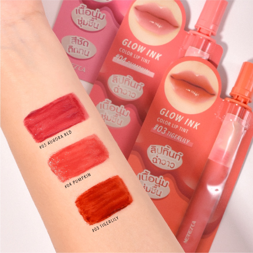 (1ซอง) Merrezca Glow ink Color lip tint 2 ml ลิปทิ้นท์ เมอเรซกา