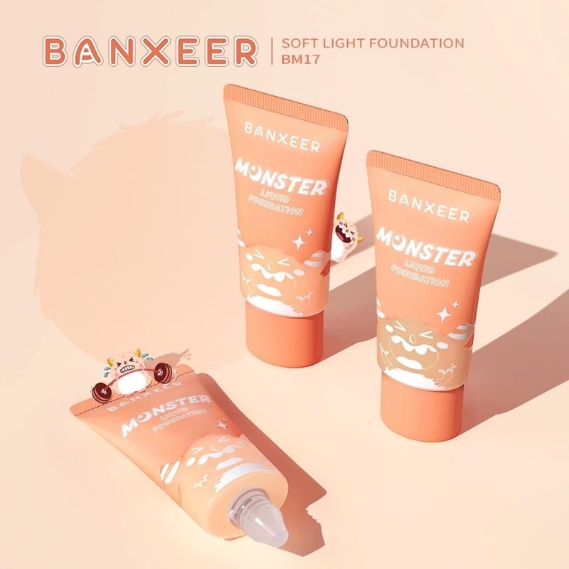 Banxeer Milk Mist Soft Light Monster Liquid Foundation BM17 30กรัม รองพื้น หลอด