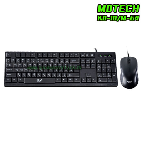 KB-18+M64 MD-TECH KEYBOARD+MOUSE USB KB-KM-MD-18M64