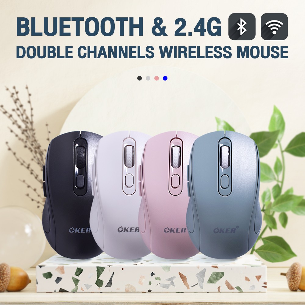 OKER M825 WIRELESS MOUSE 1600DPI เม้าท์ไร้สาย ไฟ7สี SKU-02959