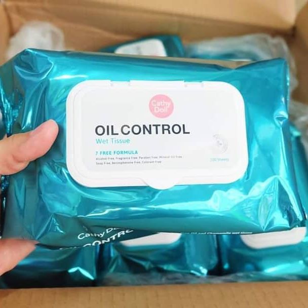 Cathy Doll Oil Control Wet Tissue 100 แผ่น เคที่ดอลล์ ทิชชู่เปียก คุมมัน ออยล์คอนโทรลเว็ททิชชู่