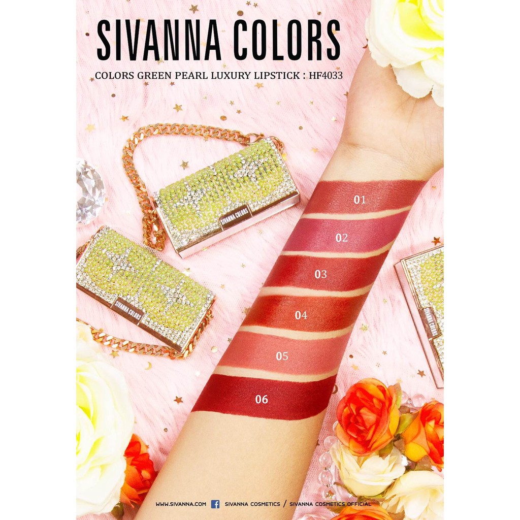 Sivanna Colors Green Pearl Luxury Lipstick HF4033 ซีเวียน่า ลิปกรีนไข่มุก