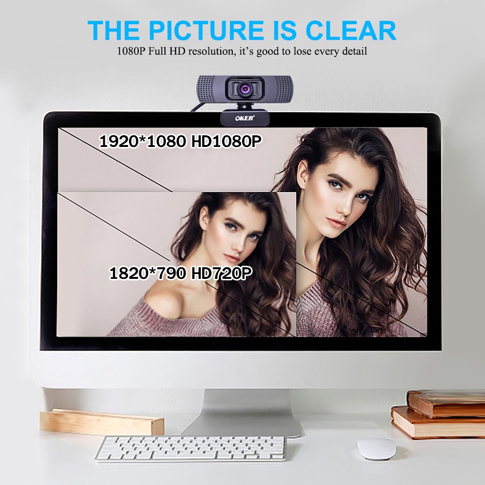 HD748 OKER FULL HD1080P WEBCAM +ขาตั้งกล้อง CM-OK-HD-HD748