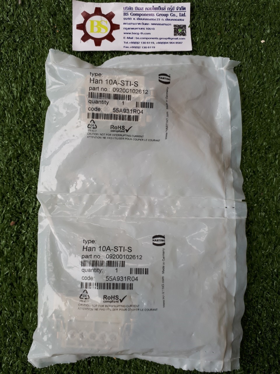 HARTING : HAN10A Male insert 10P+PE No.09 20 010 2612