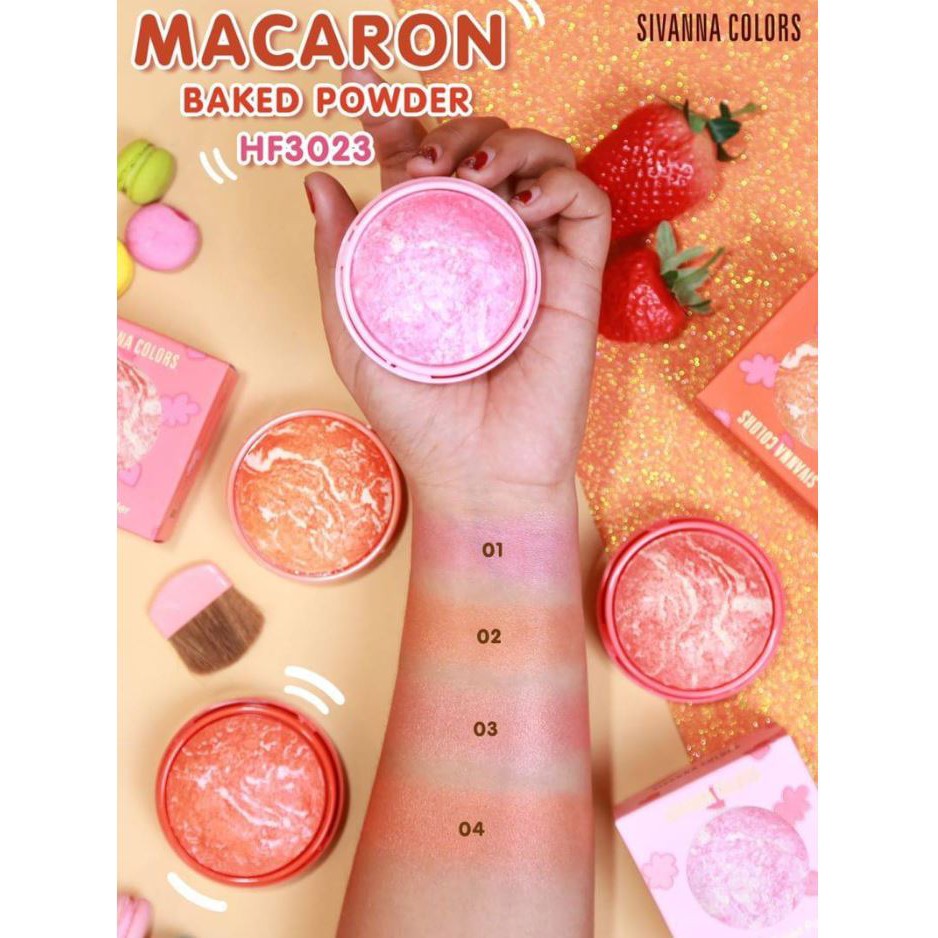 Sivanna Colors Macaron Baked Powder HF3023 ซีเวียน่า ปัดแก้ม มารอง บลัชออนเนื้อคุกกี้