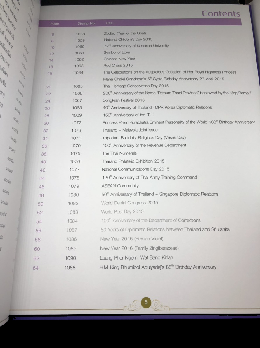 สมุดตราไปรษณียากรไทยประจำปี 2558