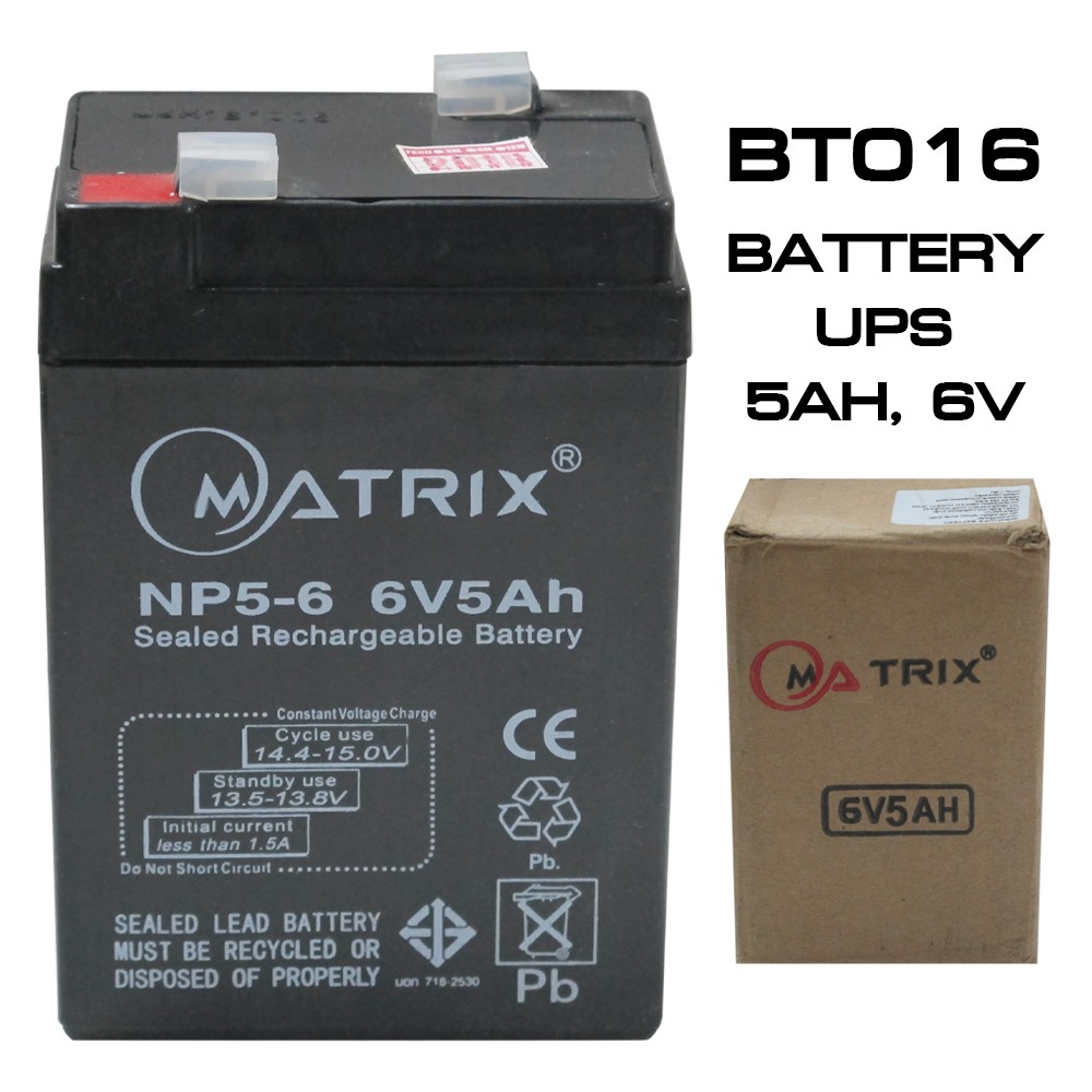 MATRIX BT-016 6V/5AM BATTERY UPS MATRIX 12V7.8 SKU-02281