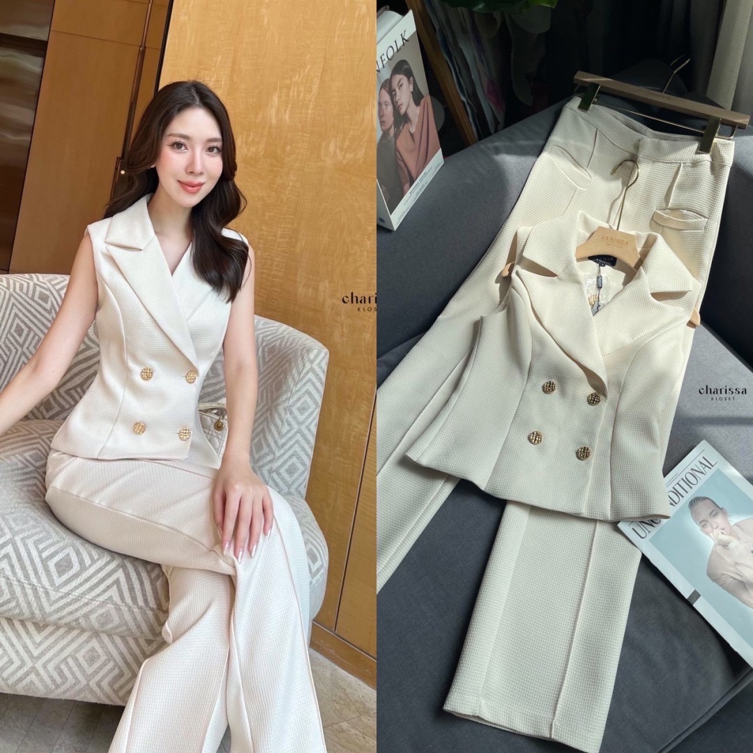 SUIT SET ทรงเข้ารูป มาพร้อมกับกางเกงขายาว