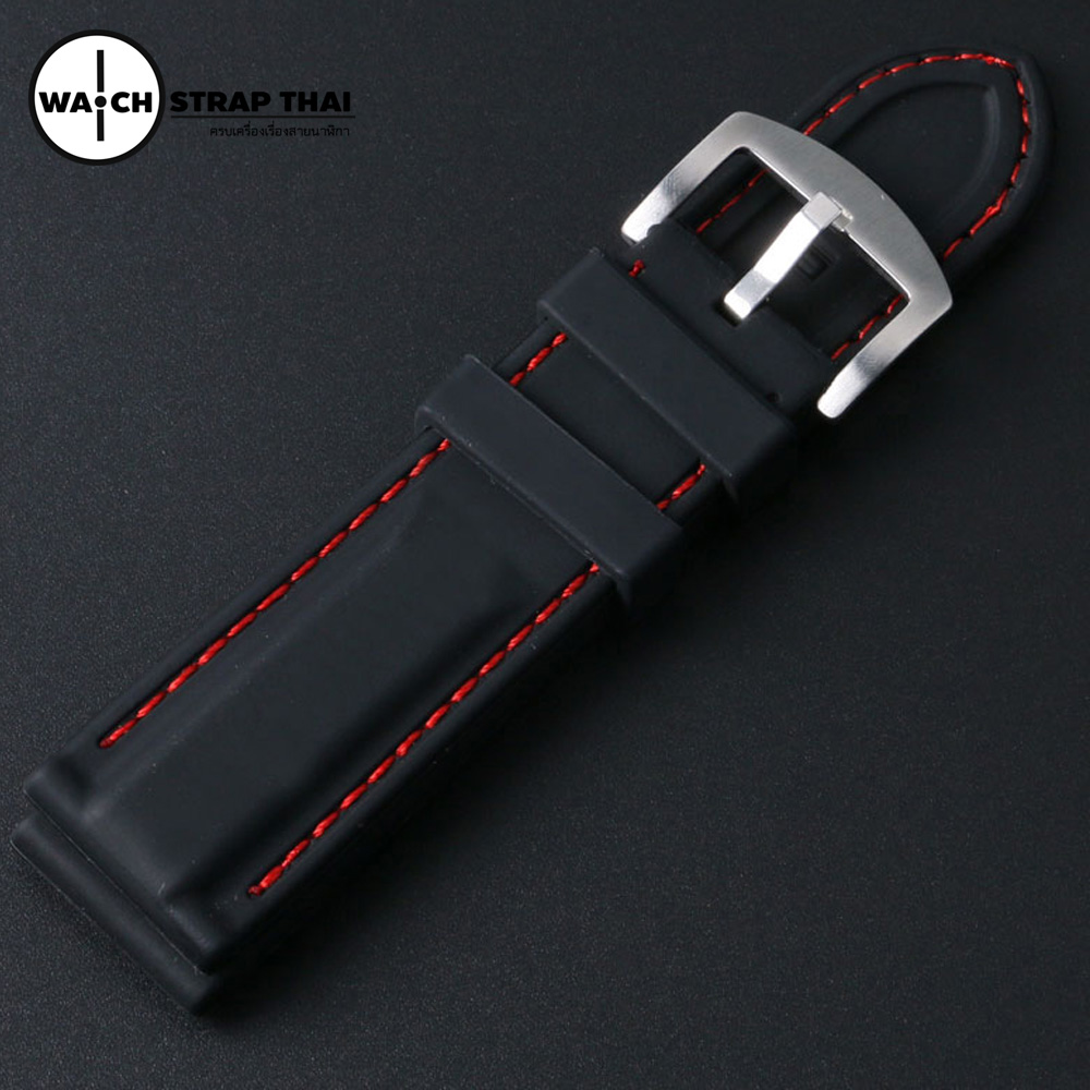 สายนาฬิกายาง เดินด้ายแดง สำหรับโรเล็กซ์ For Rolex SET02 Rubber Watch Strap Red มีขนาด 20,22,24 mm