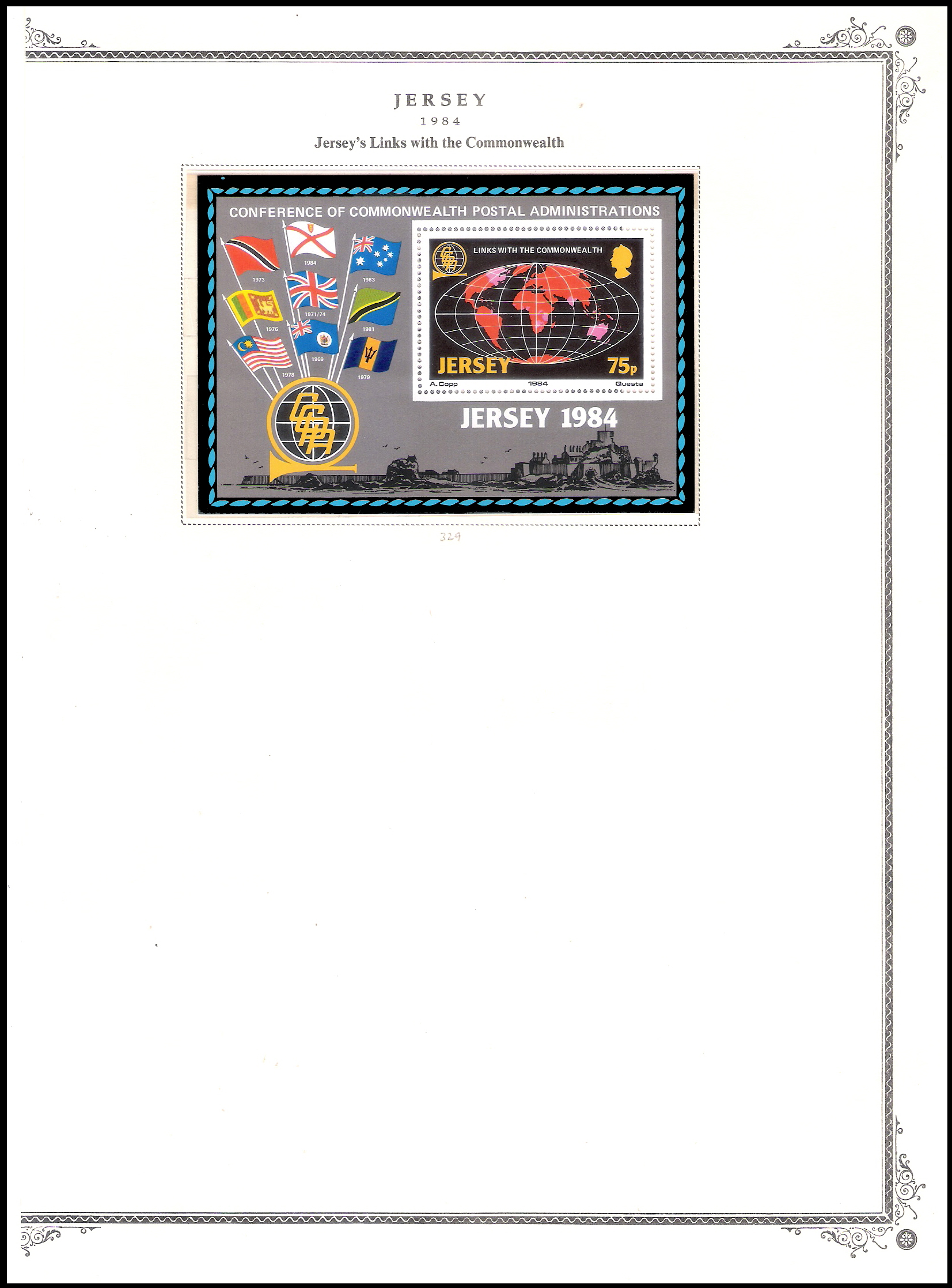 3 SHEETS 1984 GB Jersey