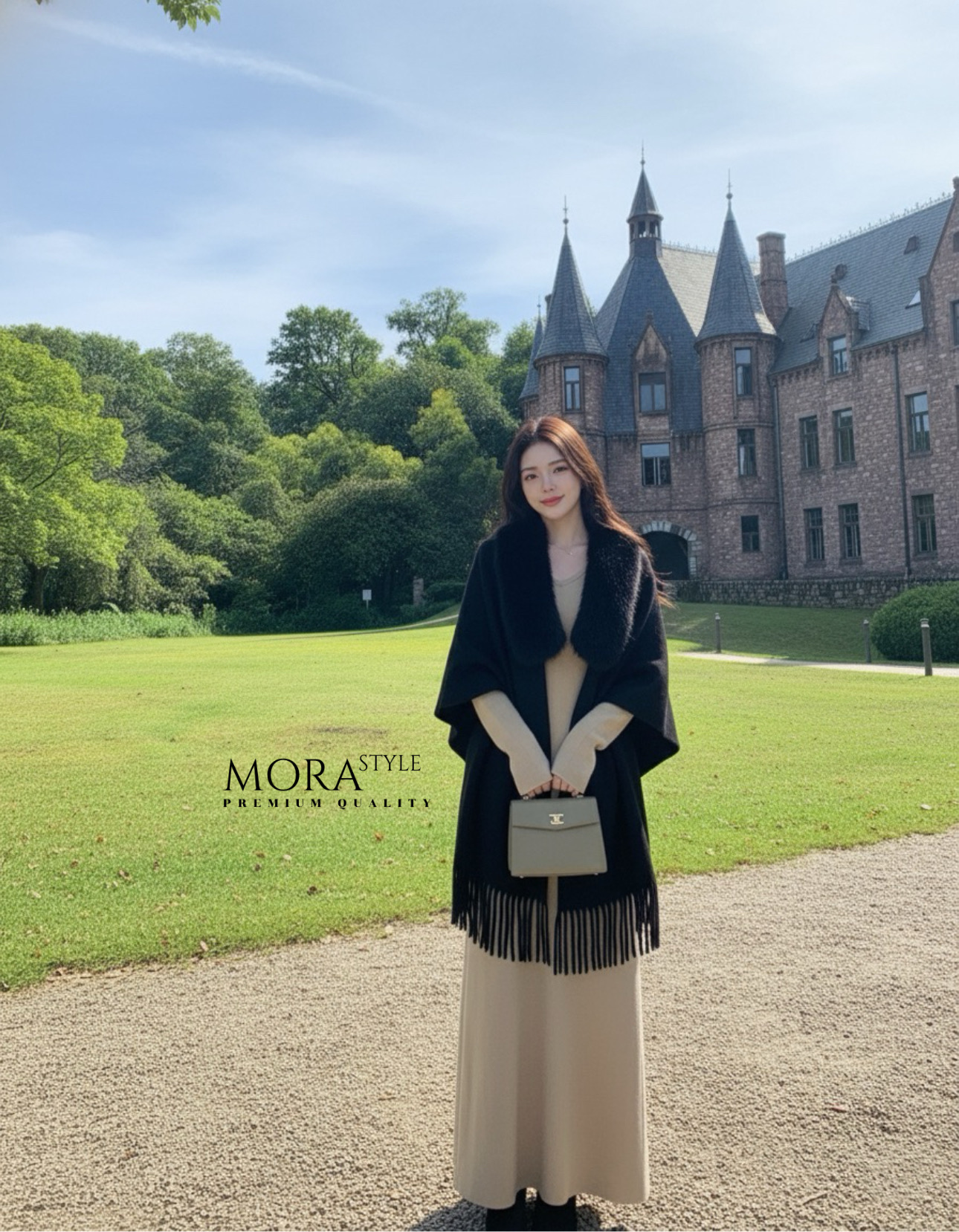 ผ้าคลุมไหล่แต่งขนเฟอร์ เพิ่มความเก๋ในการแต่งตัวกันค่ะสาวๆ จะคลุมแฟชั่นหรือเพิ่มความอบอุ่นได้หมดเลยนะค่าา เป็นอีกรุ่นที่ปีใหม่นี้ต้องมีค่าา