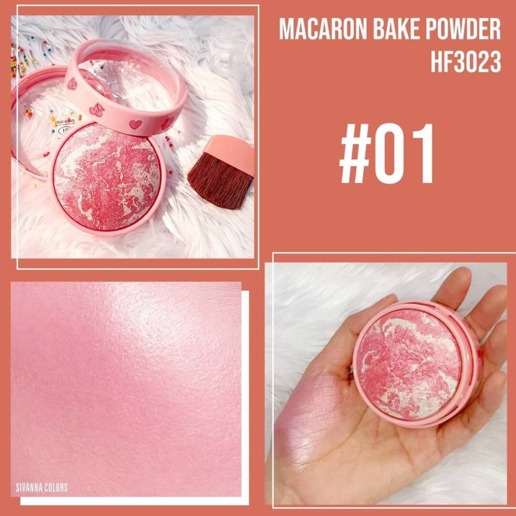 Sivanna Colors Macaron Baked Powder HF3023 ซีเวียน่า ปัดแก้ม มารอง บลัชออนเนื้อคุกกี้