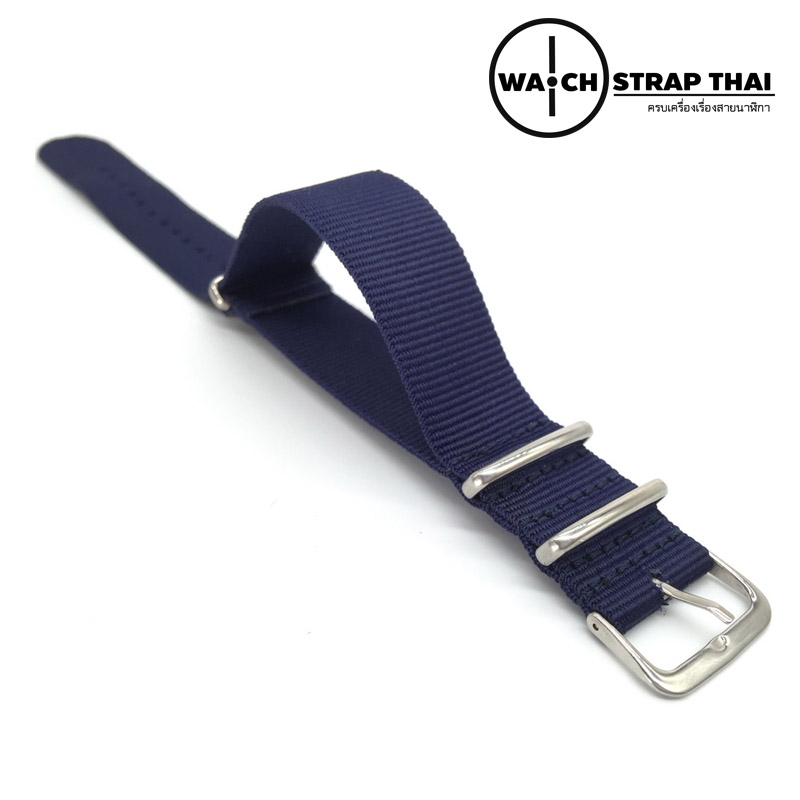 สายนาฬิกานาโต้ สายนาฬิกาผ้าไนลอน NATO Nylon Watch Strap Blue มีขนาด 18 , 20 , 22 mm สำหรับ Rolex , Seiko , Omega