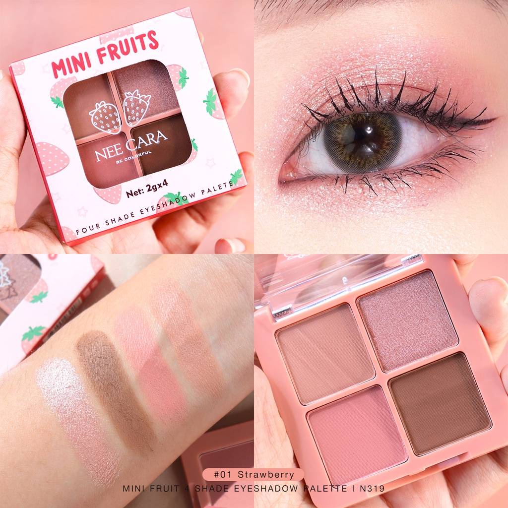 NEE CARA MINI FRUITS EYESHADOW PALETTE N319 อายแชโดว ผลไม้ โฟว์เฉด อายแชโดว์ พาเลท มินิ ทาตา