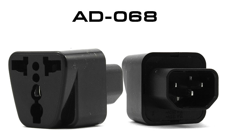 AD-068 ตัวแปลงปลั๊ก UPS 3ขา Black PB-00-01-UN006