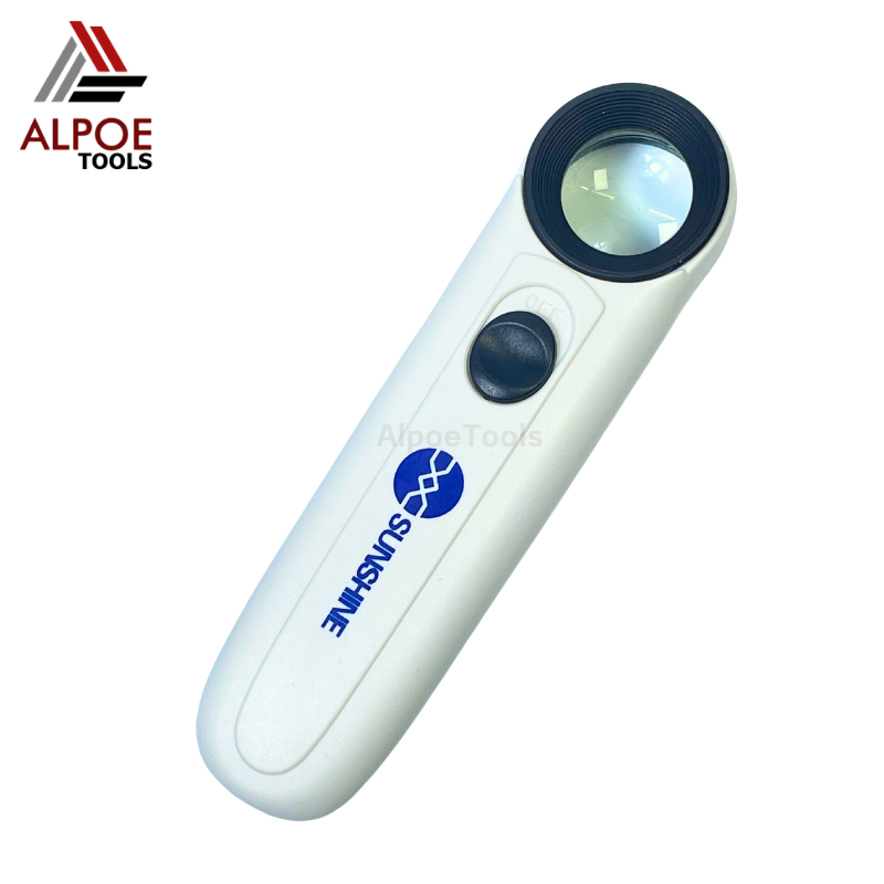 แว่นขยาย แบบด้ามจับ มีไฟ LED ใส่ถ่าน เลนท์หนาพิเศษ กำลังขยาย 40X รุ่น MG6B-1B