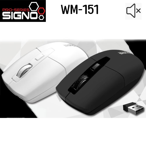 WM-151 SIGNO 10M. WIRELESS MOUSE ไร้เสียงคลิก MO-SI-WL-151XX