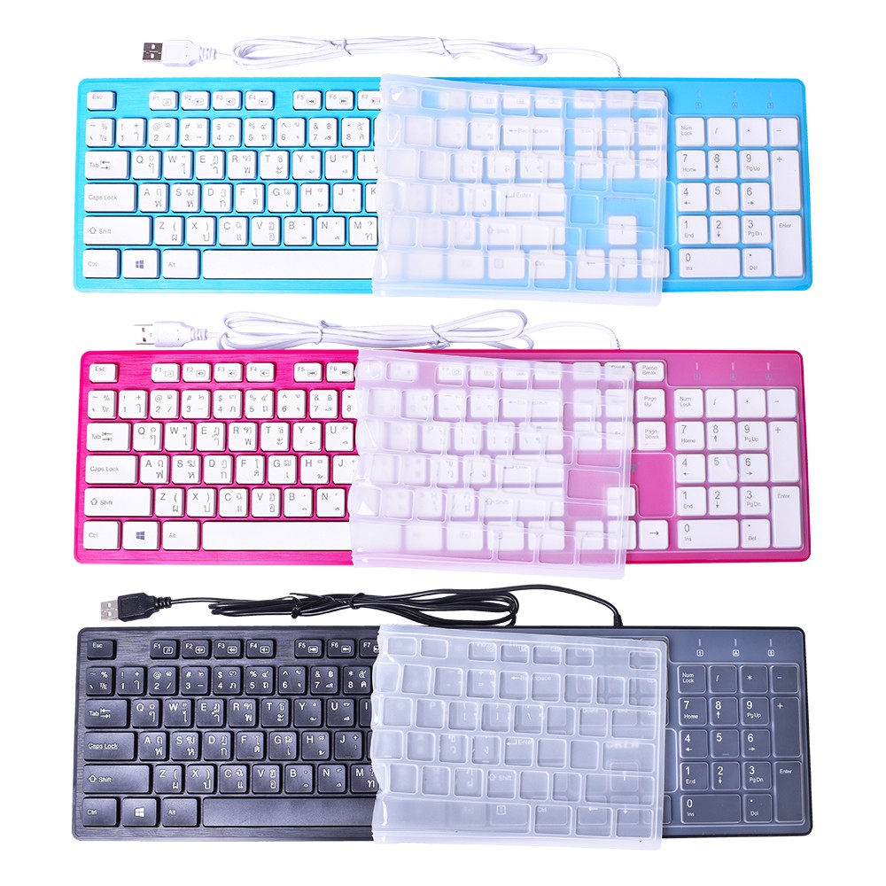KB-518 OKER KEYBOARD USB พร้อมซิลิโคนกันฝุ่น KB-UB-OK-518XX
