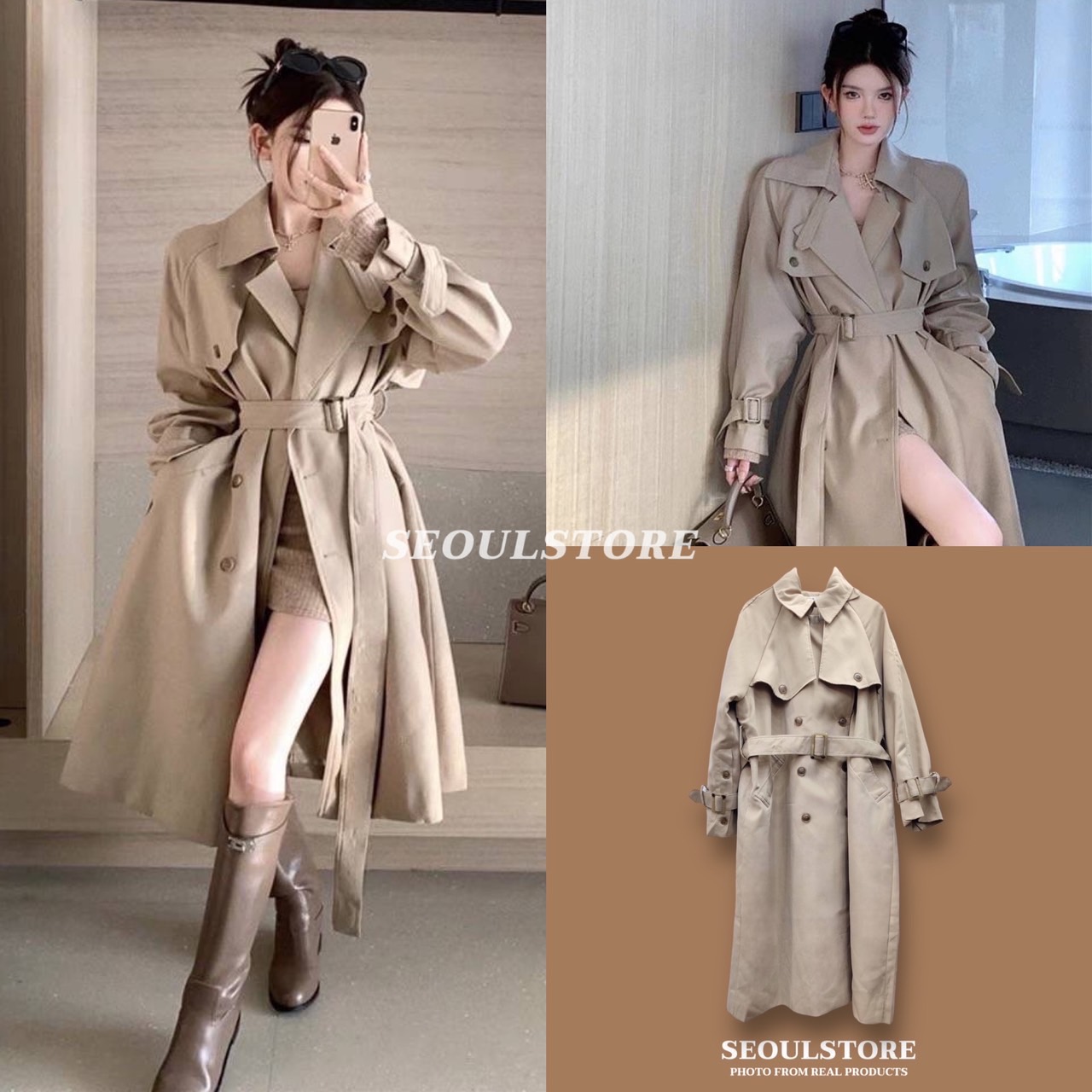 เสื้อโค้ทยาวกันหนาว สวย สไตล์เกาหลี เนื้อผ้าดีมาก รับประกันคุณภาพค่ะ