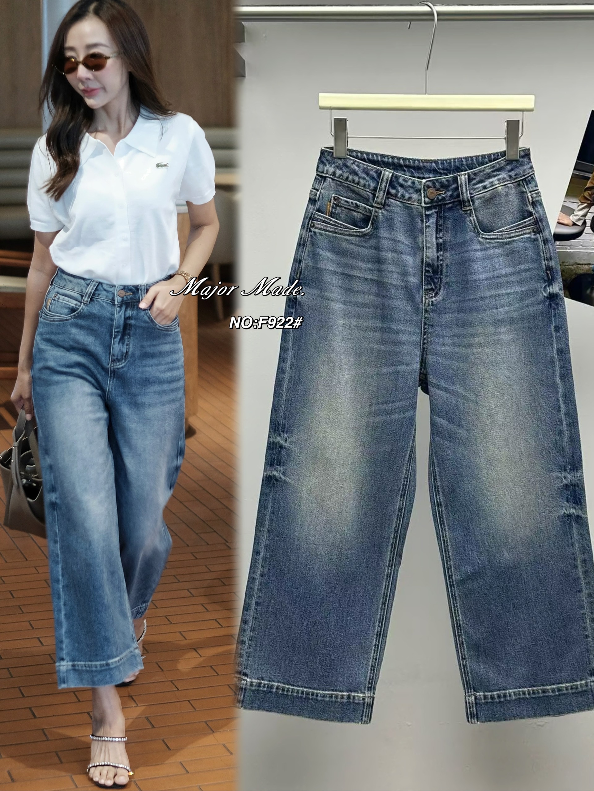 No. RGF922# S-XXL -กางเกงยีนส์ขา9ส่วน ทรงมาใหม่คะ ทรงนี้ปีนี้มาแรงมากค่ะ ทรงเรียบๆ ปลายขาเย็บ เอวสูง เนื้อผ้ายืดหยุ่นเก็บทรง ใส่ดูเพรียวมาก（ผ้ายืด) ใส่สบายมว๊าก สีคือสวยมากๆ ตัวนี้ใส่ได้ตลอด ควรมีติดตู้กันนะคะ มีแต่ปลื้มค่ะ