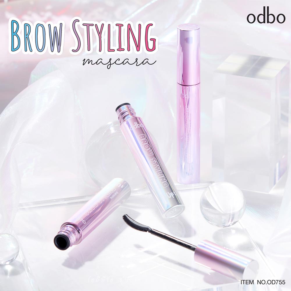 โอดีบีโอ od755 มาสคาร่าคิ้ว ใส เทา บราว สไตลิ่ง กันน้ำ กันเหงื่อ 5g odbo Brow Styling Mascara ❤
