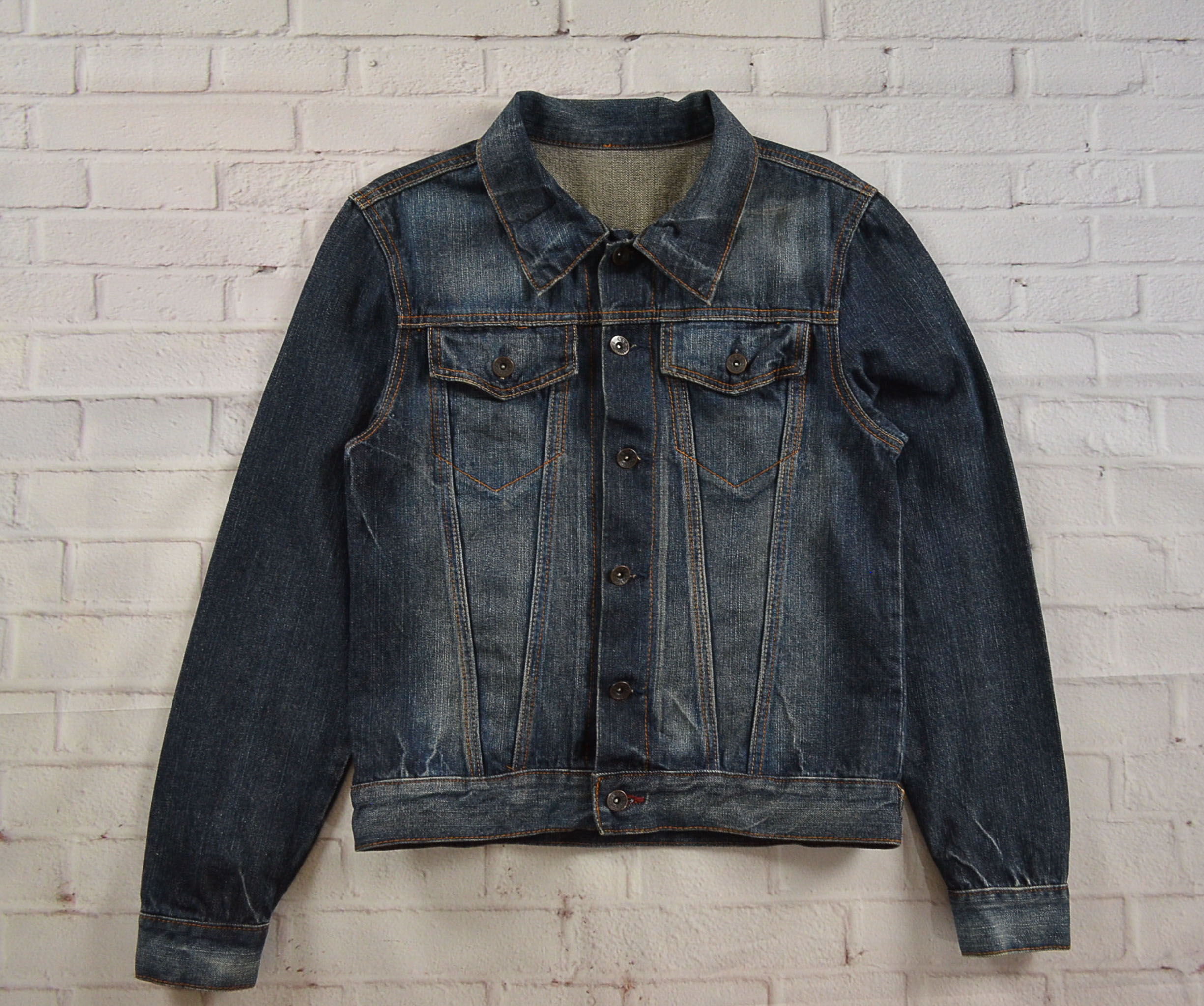 JEANS อกจริง37' (M) เสื้อแจ็คเก็ตยีนส์ เสื้อยีนส์แขนยาวหญิงชาย สีเข้ม ผ้านุ่มใส่สบายใส่คลุมกันแดด