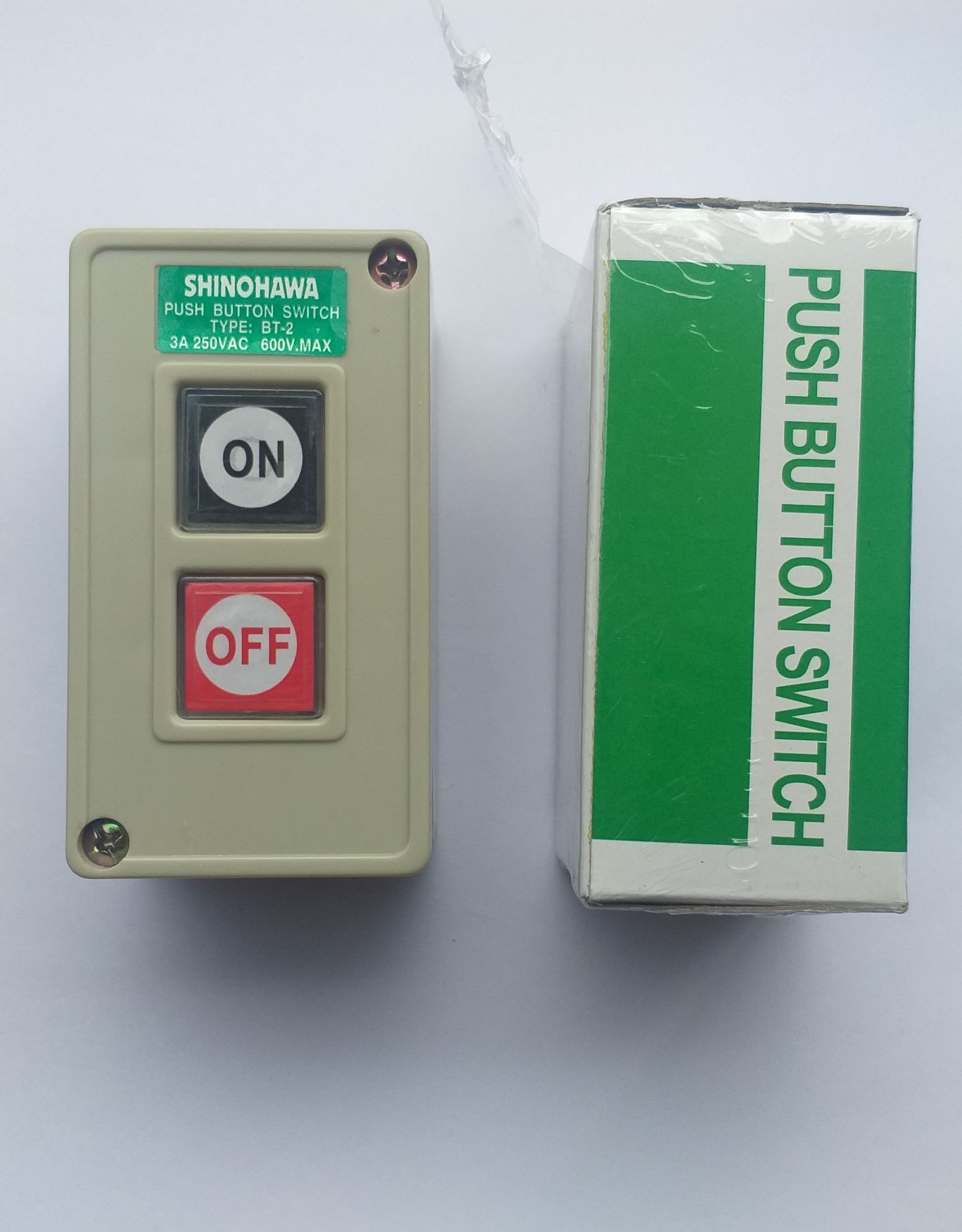 SHINOHAWA : สวิตช์กดจม ON-OFF BT-2 3A (CP021)