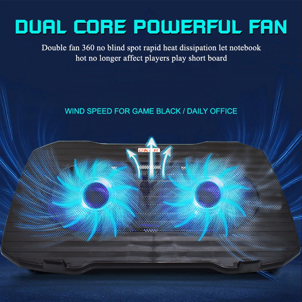OKER HVC-315 OKER 2 Big FAN NOTEBOOK มีไฟ HVC315 FA-OK-NB-VC315