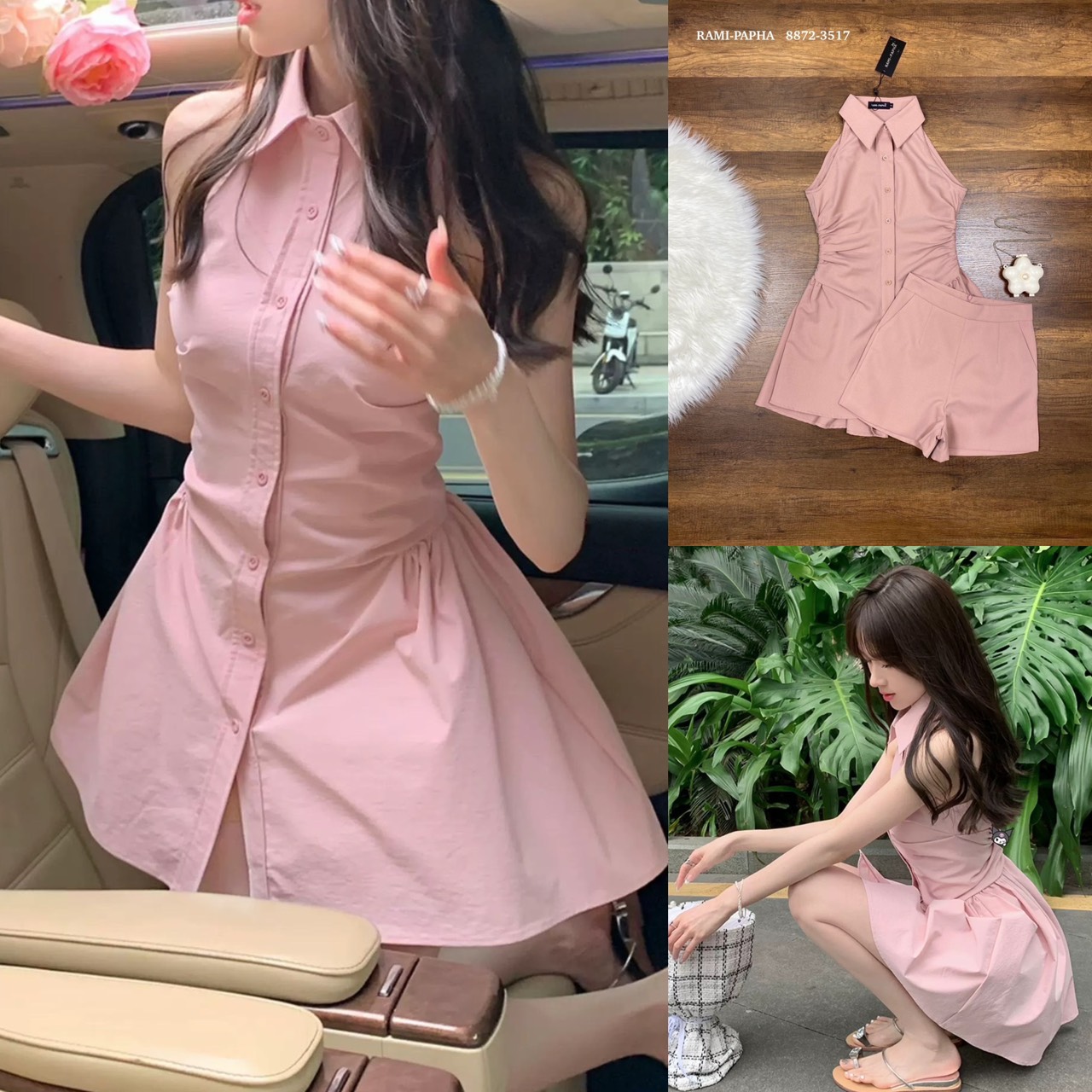 Label :: RAMI-PAPHA(รมิปภา) White Gold Set. เซต3ชิ้น.. สีขาวแบบฉบับผู้ดี เสื้อคอปกกระดุมหน้า ดีเทลเก๋ทั้งตัว ดีเทลเสื้อหน้าสั้น ด้านหลังยาว เนื้อผ้านิ่มรีดง่าย สวมใส่สบาย ++กางเกงขาสั้นเนื้อผ้าและสีเดียวกัน ซับในอย่างดีทั้งตัว มีกระเป๋าใช้งานได้จริง ซิปหล