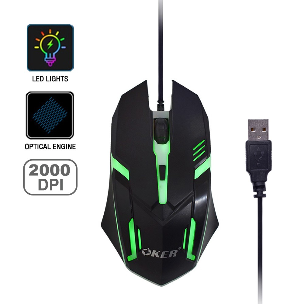 OP-168 OKER MOUSE USB LED 2000DPI SKU-02942