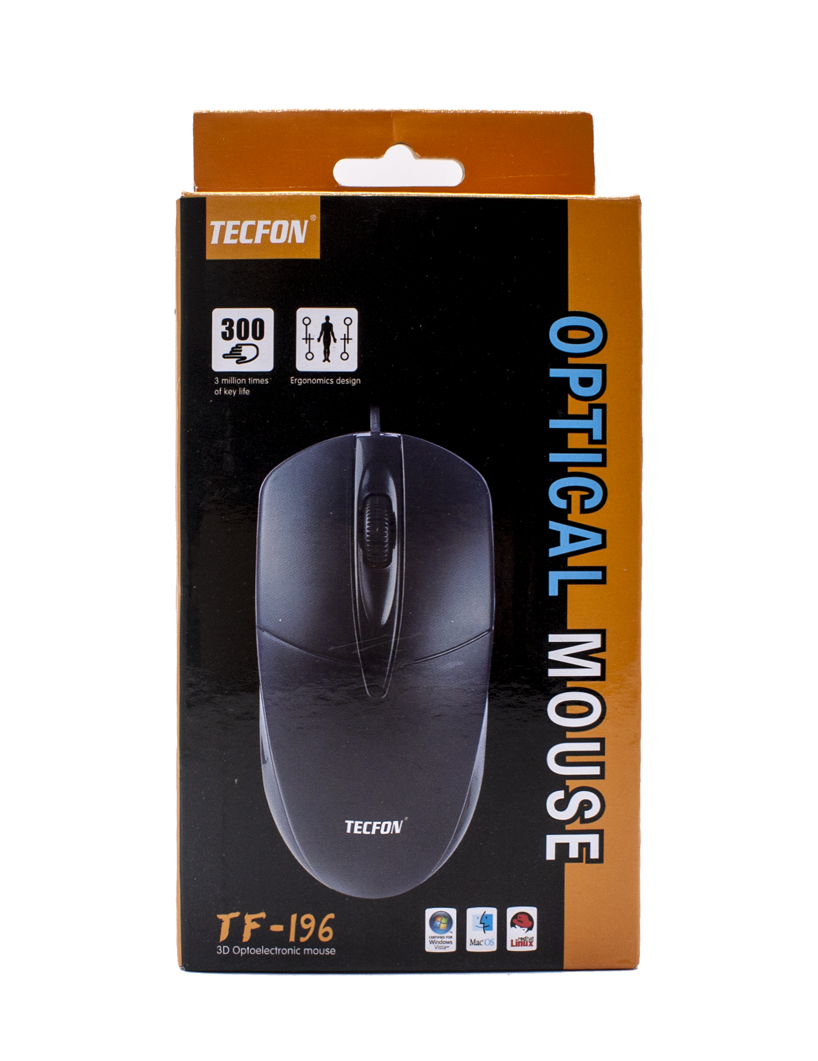 TF-196 TECFON MOUSE OPTICAL USB TF-196 MO-TF-OU-196BK