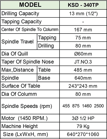 KING ต๊าปเกลียวไฟฟ้าและแท่นเจาะ รุ่น KSD-340TP