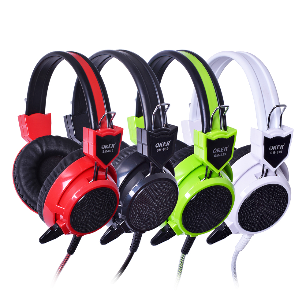 OKER SM-839 OKER HEADPHONE +ไมค์ สายเชื่อกถัก SM-839 HP-HM-OK-839XX