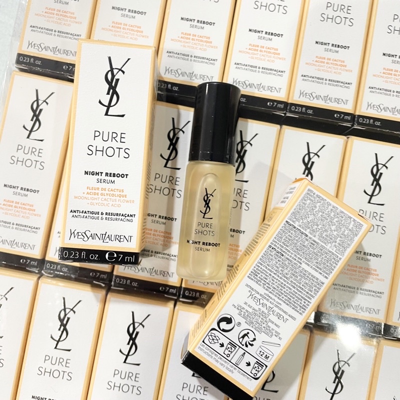 YSL Pure Shots Night Reboot Serum ขนาดทดลอง 7 ml. เซรั่มฟื้นบำรุงผิว