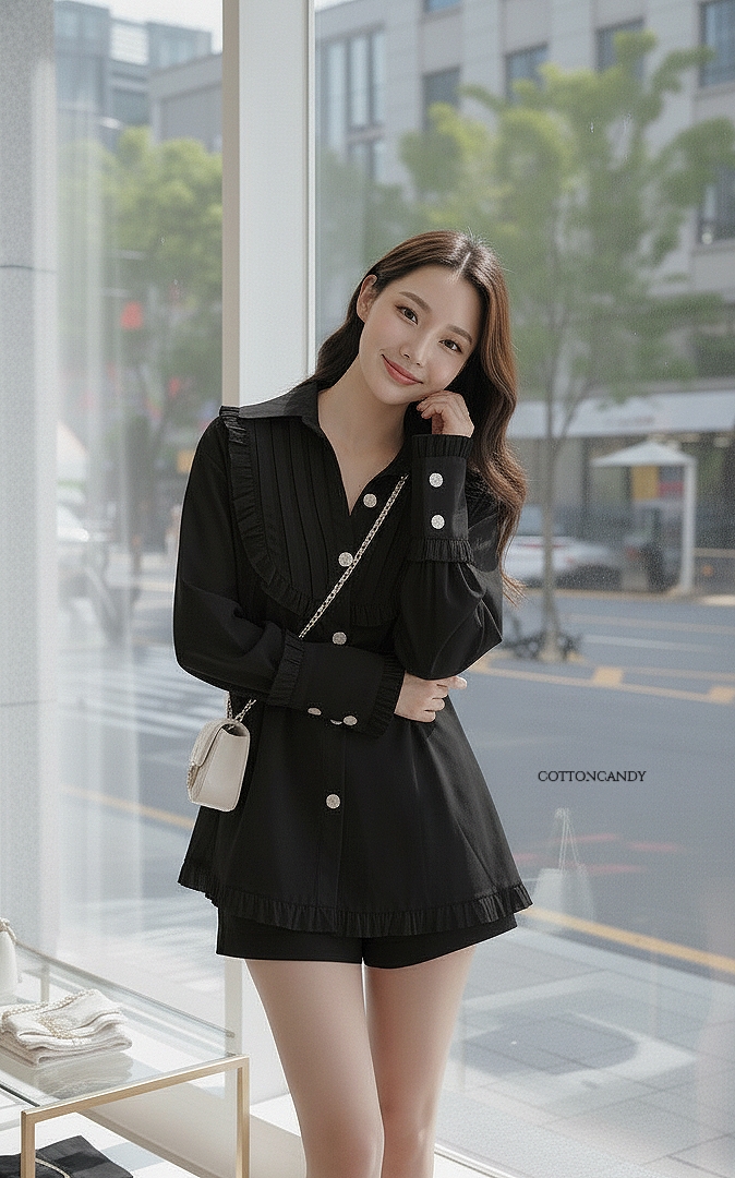 Tag#cottoncandy โอ้โห้ๆๆๆเสื้อเชิ๊ตรุ่นนี้ดีเทลดีมากๆคร่าาาา บอกเลย cottoncandyทำถึงสุดๆ ดีเทลตีเกร็ดหน้าสวยหรูดูแพง แต่งระบายสุดปัง กระดุมนำเข้าพรีเมี่ยม บอกเลย ลุคนี้ปั้วมากๆคร่าาาา