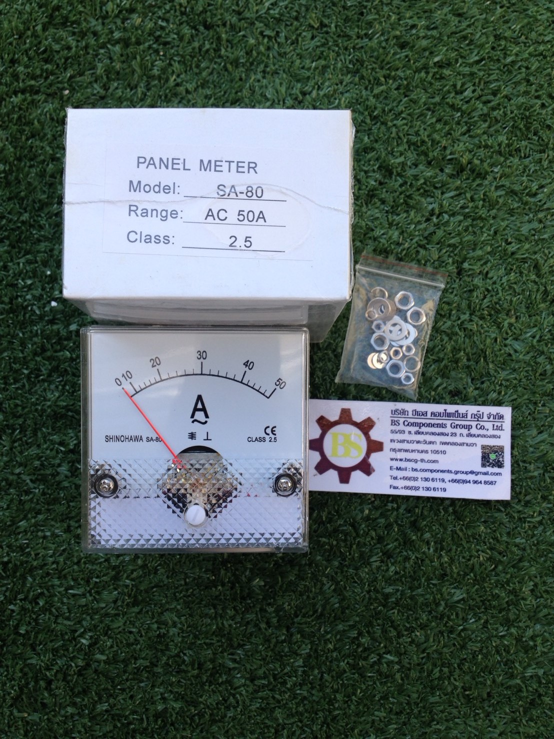 AC Amp meter SA-80 80x80mm. 50A AC
