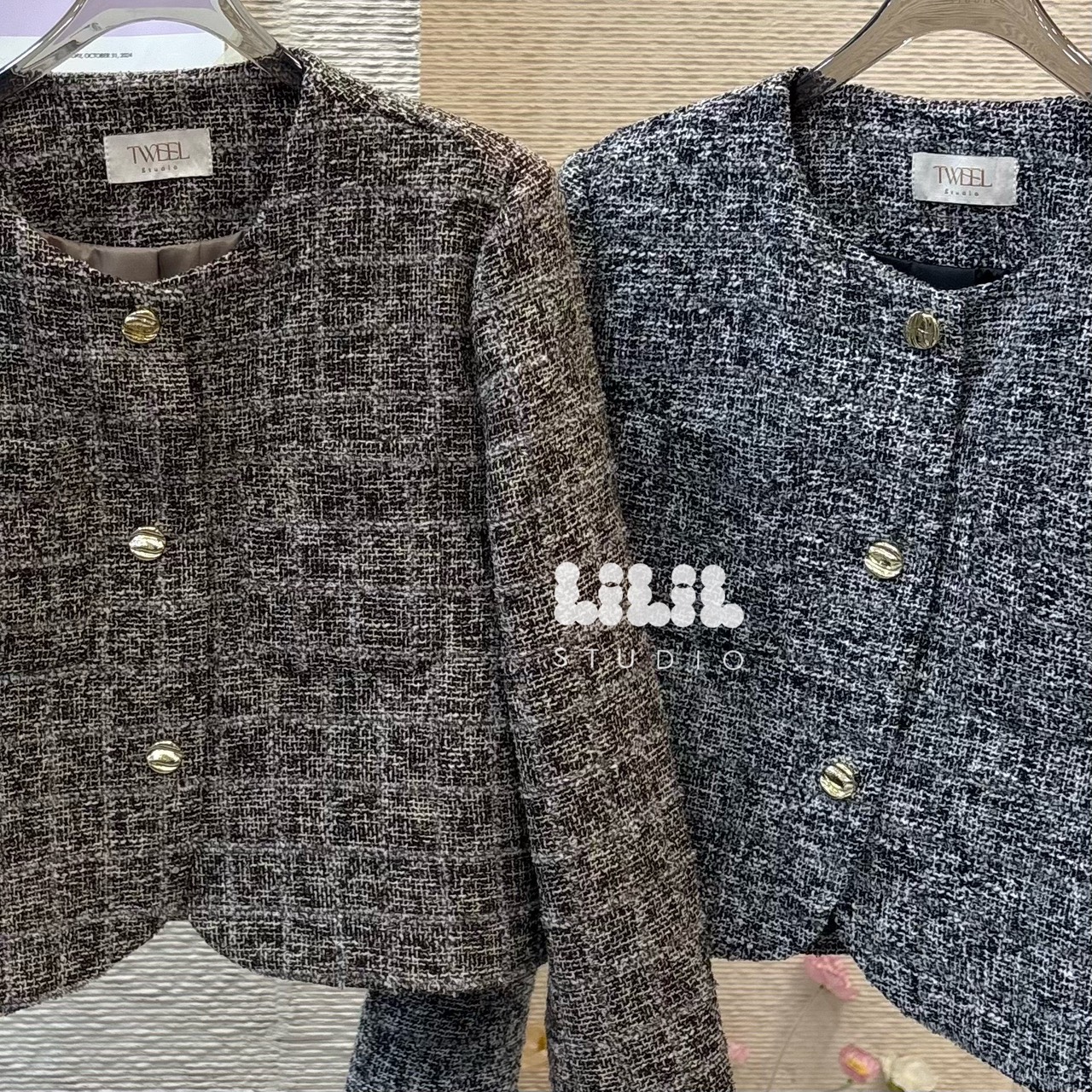 New Tweeds Blazer🐰 เสื้อทวีตงานตัดเย็บอย่างดีมีซับในผ้ามัน กระเป๋าจริง ทรงสวย กระดุมทองค่ะ