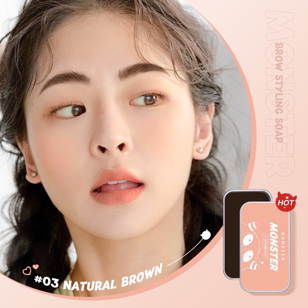 BANXEER Monster Styling Brow แว๊กซ์ ปัดคิ้ว ขนคิ้วจัดทรงสวย BM16 ทรี-ไดเมนชั่นนอล พัฟฟี่ มอนส์เตอร์ โบรว์ (ปัดคิ้วสวย)